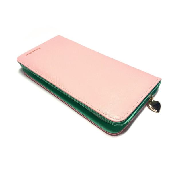 KQueenStar かわいい バイカラー ウォレット 長財布 レディース たくさんカードが入る 大...
