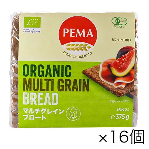PEMA 有機全粒ライ麦パン マルチグレインブロート375g (6枚入)×16個[宅急便]