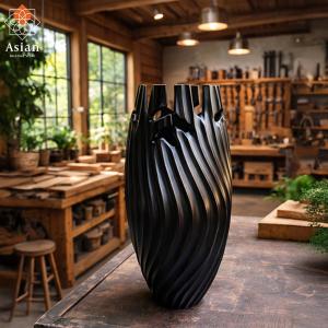 Flower Vase Classy ダークブラウン おしゃれ 木製 花瓶 フラワー