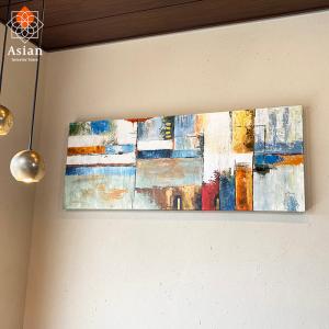 週末セール　モダンアート　インテリア　抽象画　油絵　アジアン　バリ　2枚 週末セール モダンアート インテリア 抽象画 油絵 アジアン バリ 2枚