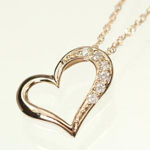 【ピンクゴールド特集】K18PG・ダイヤ0.04ct　オープンペンダント（ネックレス）｜iyashigoods