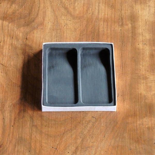【OUTLET】絵手紙・篆刻用 二面硯（双面硯）10×10cm 箱なし