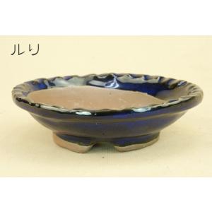 【盆栽鉢】 萬古焼 波縁陣笠丸鉢 (大)4.5...の詳細画像1