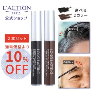 眉毛染め 眉毛白髪染め 白髪染め 白髪かくし ヘアマスカラ 落ちにくい 男性 メンズ ラクシオン ヘアカラー＆アイブロウ 2本セット 10%OFF