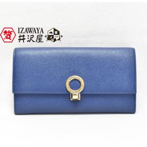 BVLGARI ブルガリ ブルガリ・ブルガリ ラージウォレット 長財布 ブルーダリア カーフレザー｜izawaya