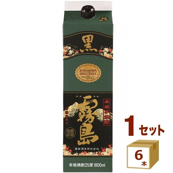 霧島酒造（宮崎） 芋焼酎　黒霧島25゜パック 1800ml×6本