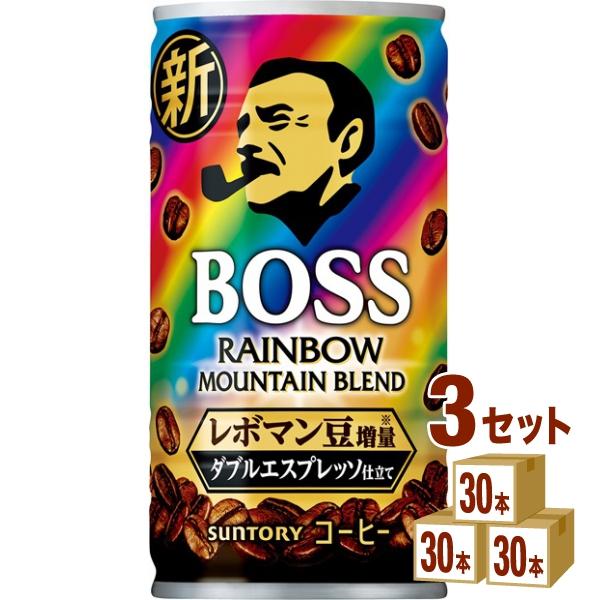 サントリー ボス レインボーマウンテン 185g 90本（30本×3ケース）缶 コーヒー