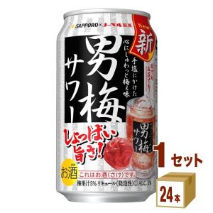 チューハイ 在庫処分 サッポロ 男梅サワー コースター付 350ml 1ケース (24本)