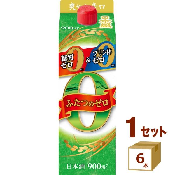 在庫処分 日本盛 糖質ゼロ プリン体ゼロ スリムタイプ パック 日本酒 900ml 1ケース (6本...