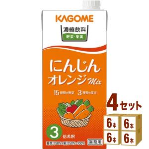カゴメ 濃縮飲料 にんじん・オレンジミックス (3倍濃縮) 1000ml 4ケース(24本)｜izmic-ec
