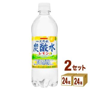 サンガリア 伊賀の天然水炭酸水レモン ペット500ml 48本