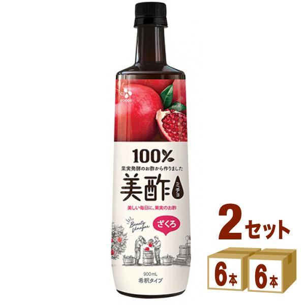 【特売】お酢 CJフーズ 美酢 ミチョ ざくろ ペット 900ml 12本