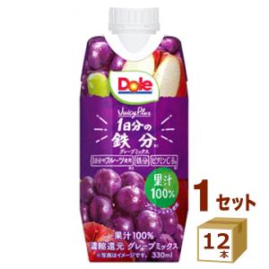 Dole Juicy Plus ドール ジューシープラス １日分の鉄分 330ml×12本 雪印メグミルク