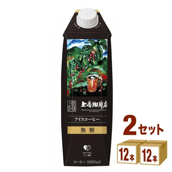 UCC上島珈琲店 アイスコーヒー 無糖 1L パック 1000ml 2ケース(24本)