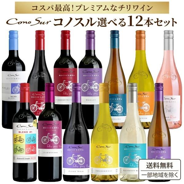 スマイル コノスル ビシクレタ 選べる 12本 飲み比べ 赤ワイン 白ワイン ロゼワイン チリ