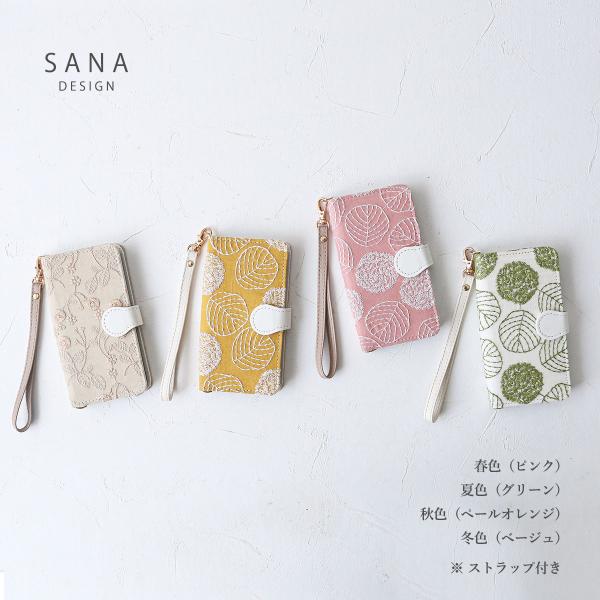 iPhone12 ProMax ケース 手帳型 アイフォン12 プロマックス ボタニカル 植物 布地...