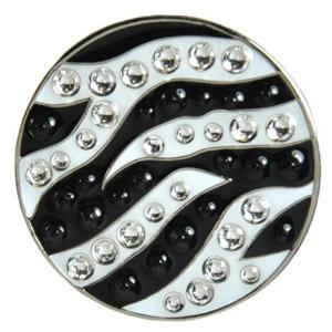 ゴルフボールマーカー スワロフスキークリスタル ゼブラ / シマウマ ハットクリップ付 navikaナビカ