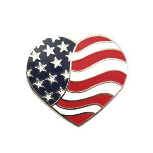 ゴルフボールマーカー ハート アメリカ国旗 ゴルフボール型ハットクリップ付