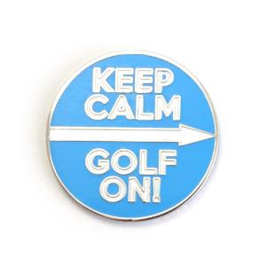 ゴルフボールマーカー KEEP CALM GOLF ON !  ゴルフボール型ハットクリップ付｜izumigolf