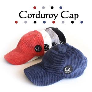 コーデュロイキャップ　ゴルフ帽　メンズ・レディース　ネイビー・オレンジ・ホワイト・グレー・ブラック