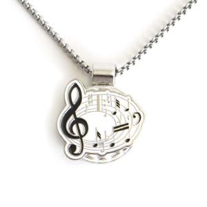 ゴルフ ネックレスマーカー 楽譜 音符 マーカー ＆ 台座 ＆ ステンレスチェーン 強力マグネット アジャスター付