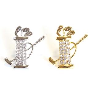 ゴルフバッグ＆クラブ ラペルピン / タックピン ラインストーン