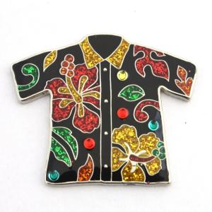 ゴルフボールマーカー スワロフスキークリスタル アロハシャツ ハットクリップ付 navikaナビカ