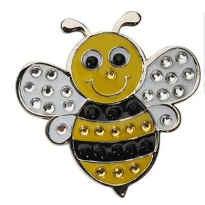 ゴルフボールマーカー スワロフスキークリスタル ミツバチ ハットクリップ付 navikaナビカ