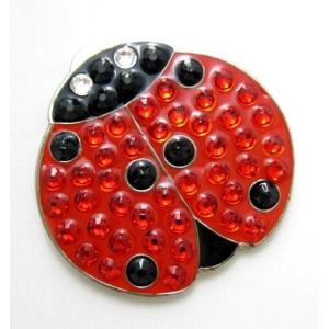 ゴルフボールマーカー スワロフスキークリスタル テントウムシ ハットクリップ付 navikaナビカ