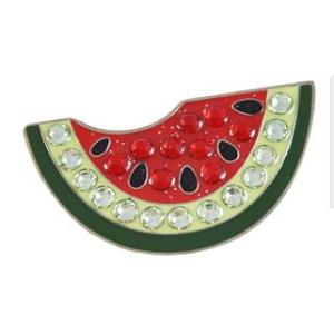 ゴルフボールマーカー スワロフスキークリスタル スイカ ハットクリップ付 navikaナビカ