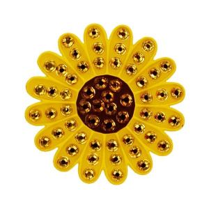 ゴルフボールマーカー スワロフスキークリスタル ひまわり サンフラワー ヒマワリ ハットクリップ付 navikaナビカ