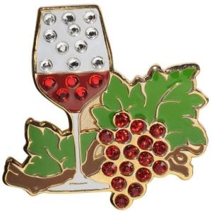 ゴルフボールマーカー スワロフスキークリスタル ワイングラス ハットクリップ付 navikaナビカ