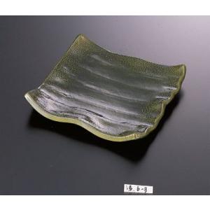 肥前角盛皿 織部 クリーン塗    22×22×4.1cm｜izumiyanet