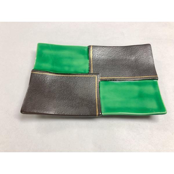 市松交趾長角皿 アウトレット訳あり品