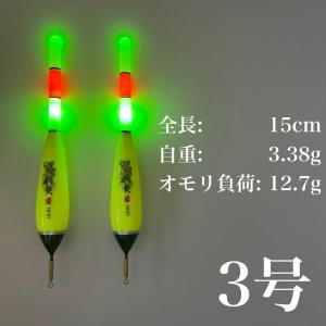 電気ウキ　3号　棒ウキ　LED  3点発光　堤防釣り　磯釣り　夜釣り　イカ釣り｜伊豆おかっぱり釣り だいちゃん