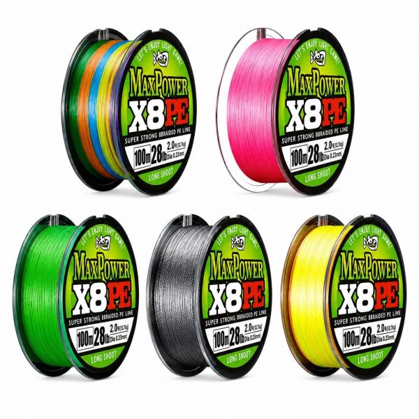 PEライン 100m　8本編み　ピンク　イエロー　マルチカラー グレー　0.4号　０.6号　０.8号...