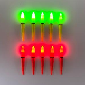 ウキトップ　緑5本赤5本　電気ウキ　レッド　グリーン　夜釣り　ウキ釣り　うなぎ釣り　ぶっこみ釣り