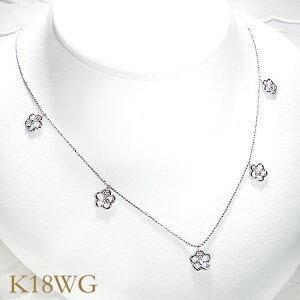 ゴールド ダイヤモンド フラワー ステーション ネックレス 送料無料