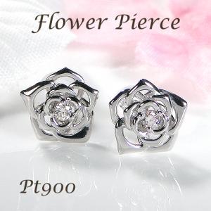 4℃　K18 PG　ダイヤモンド　フラワー　花　しずく　ドロップ　ピアス　訳あり K18 YG PG 0.04ct フラワーモチーフ ダイヤモンド ピアス 送料無料 18K