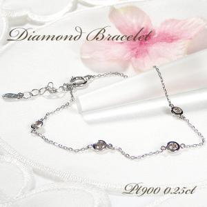Pt850 3.0ct 豪華 ダイヤモンド テニス ブレスレット ダイヤ ブレス