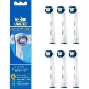 BRAUN オーラルB 替えブラシ 歯ブラシ 虫歯予防 歯周病菌 歯ぐき ブラウン ベーシックブラシ 替ハブラシ（６本入り）ベーシック EB20-6-ELN｜j-bakute