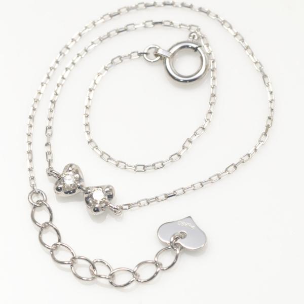 ブレスレット プラチナ リボン モチーフ ダイヤモンド ブレスレット pt900