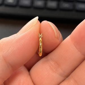 フープピアス K18 18金 ゴールド 地金ピ...の詳細画像5