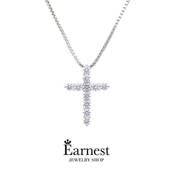 ダイヤモンドペンダント　pt900　プラチナ　クロス　0.50ct　11粒　ネックレス　ジュエリー ...