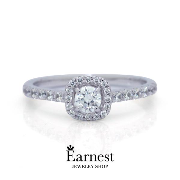 １粒ダイヤ　　pt900　プラチナ　ダイヤモンド　0.36ct　リング　ジュエリー　スクエア 　ギフ...