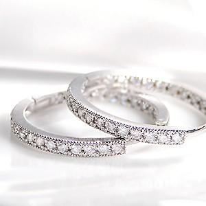 Pt900 ダイヤモンド ピアス 0.8ctUP プラチナ ダイヤ 取り巻き 人気 PT