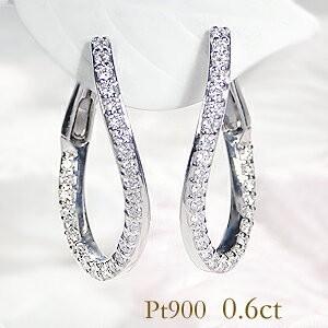 ダイヤモンド 計0.6カラット ピアス プラチナ pt900 プラチナ900 フラワー ダイヤモンドピアス 0.36ct Pt900 花