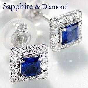 ピアスブルーサファイア￼ダイヤモンド18金