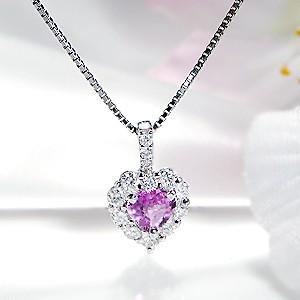 pt900 プラチナ ダイヤモンド ダイヤ ピンクサファイア カラーストーン ペンダントトップ  ハ...