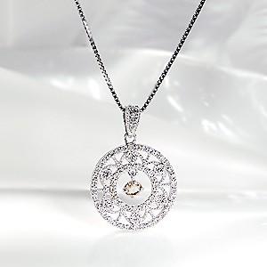 K18WG ゴールド ダイヤモンド ダイヤ 指輪 リング シャンパンゴールド ペンダントトップ ミル...